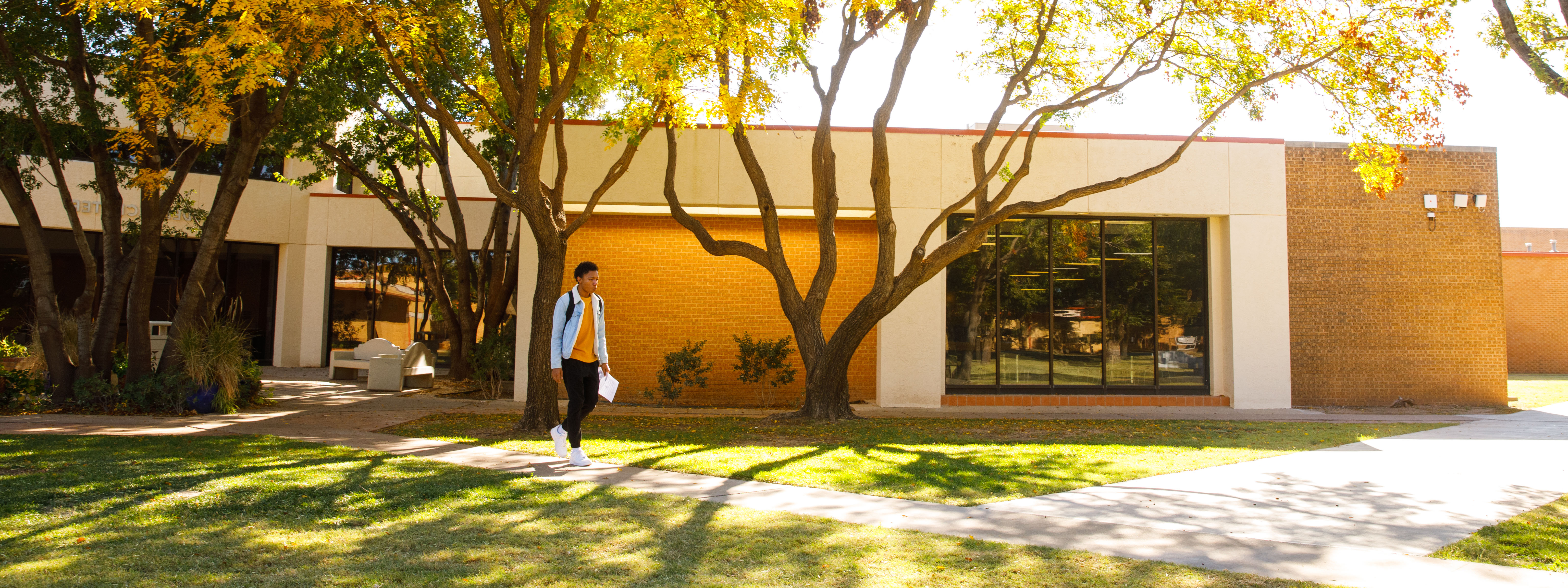 student walking